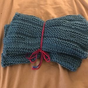 Hand-knit Blue scarf